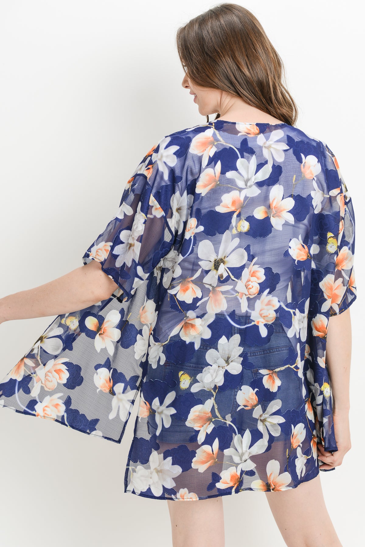 Floral Chiffon Maternity Cardigan