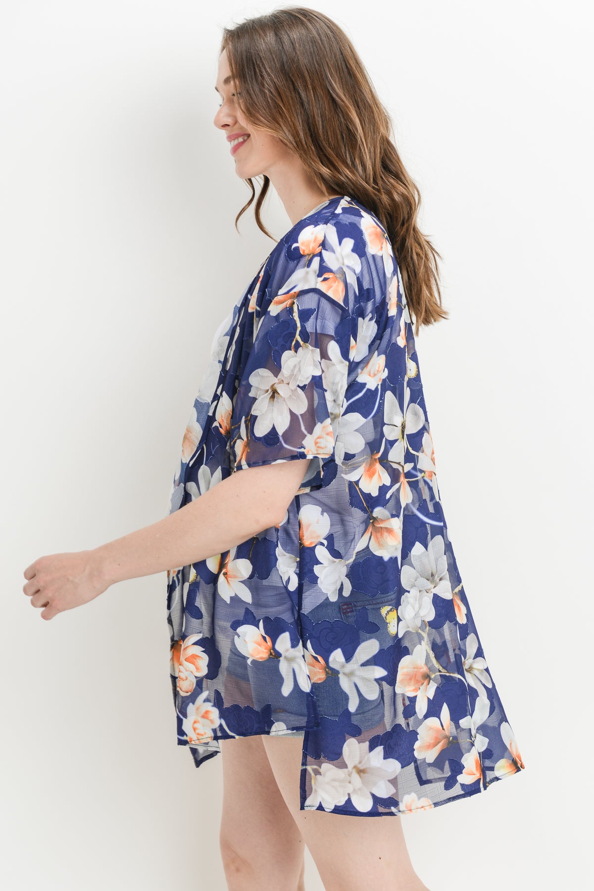 Floral Chiffon Maternity Cardigan