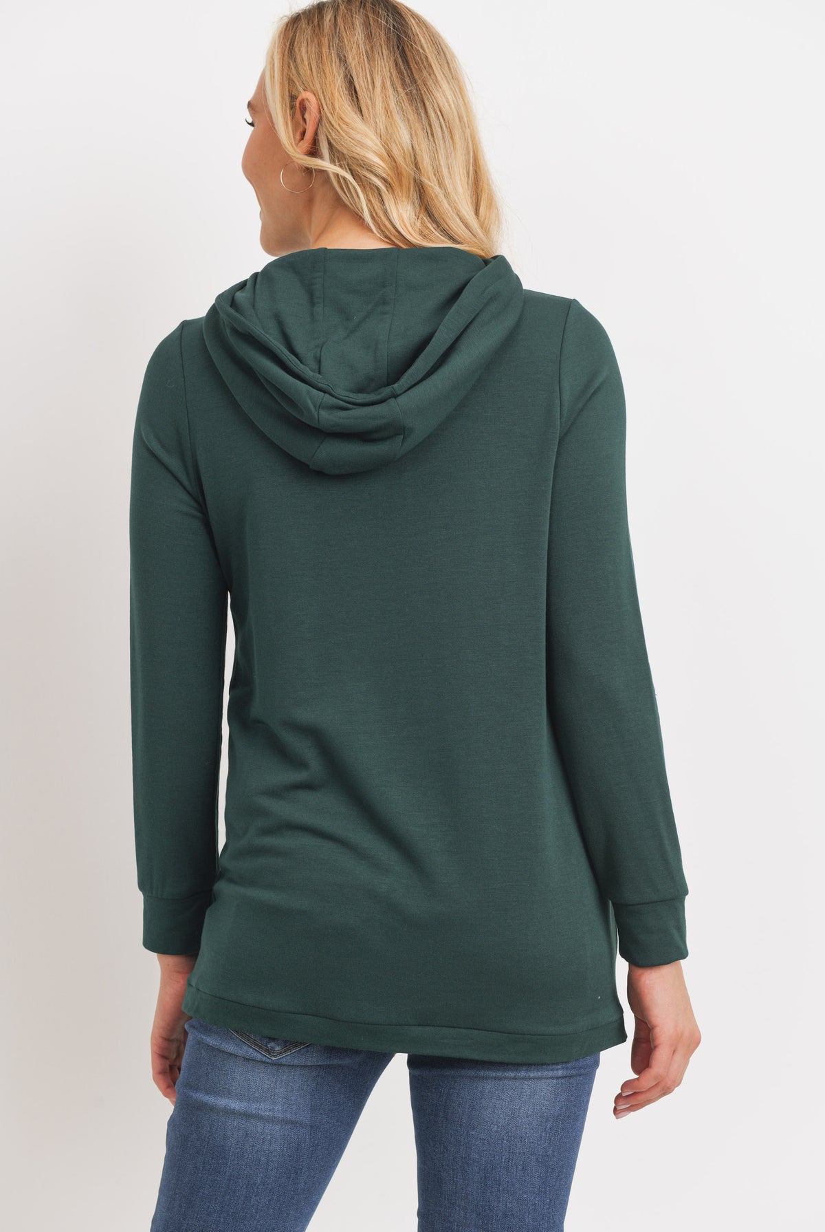 Hunter Green Heavy Brushed French Terry Maternity/Nursing Hoodie