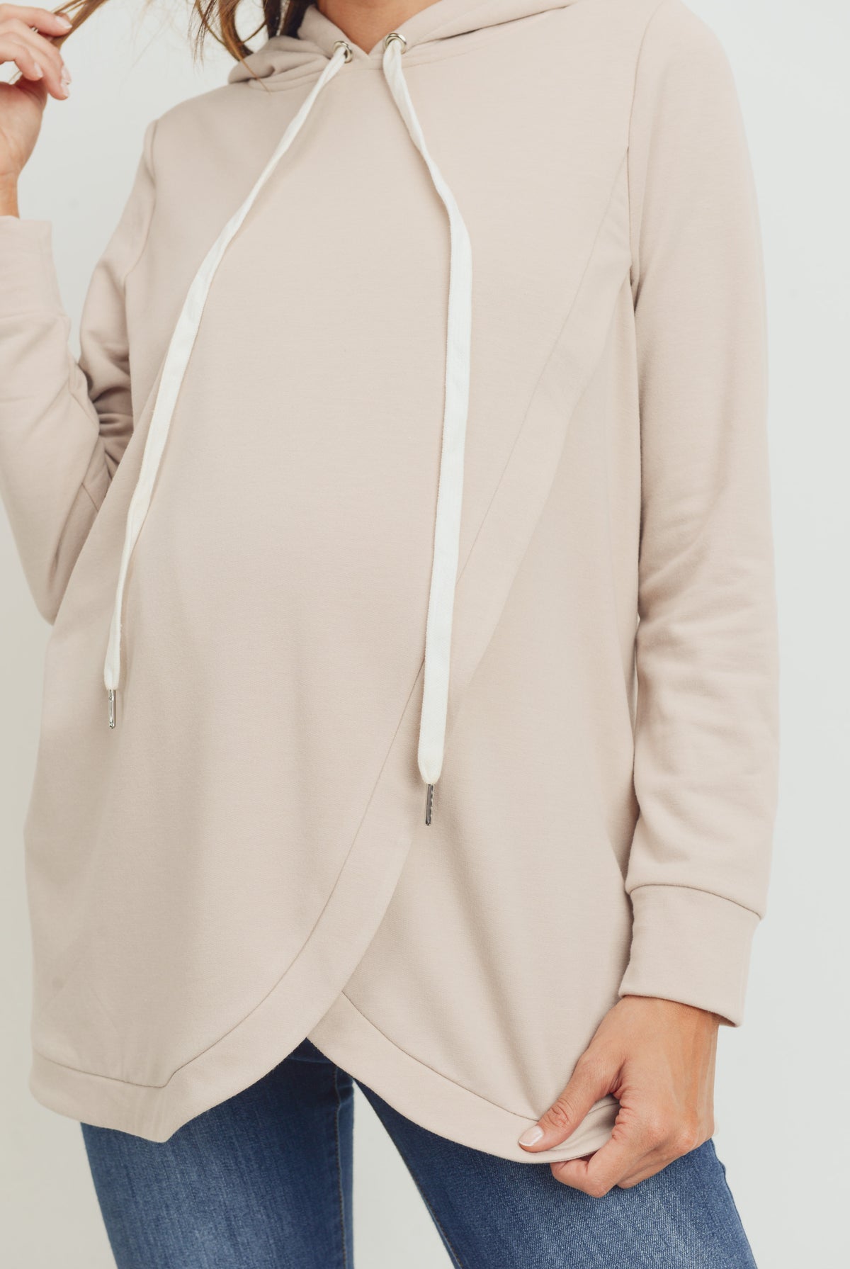 Mocha Heavy Brushed French Terry Maternity/Nursing Hoodie