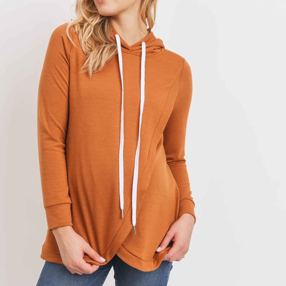 Rust Heavy Brushed French Terry Maternity/Nursing Hoodie
