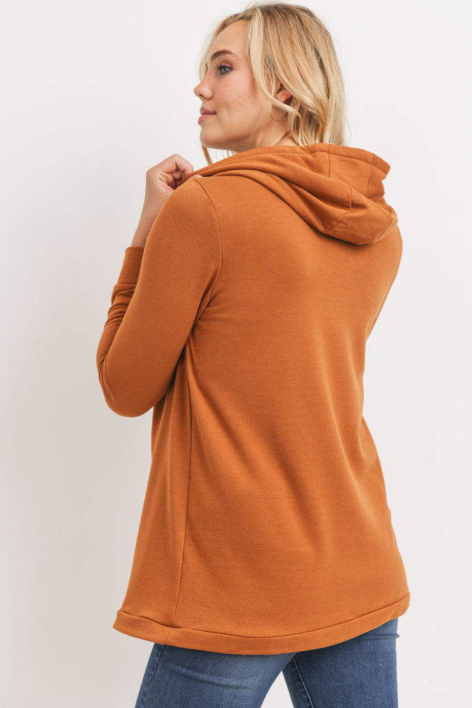 Rust Heavy Brushed French Terry Maternity/Nursing Hoodie