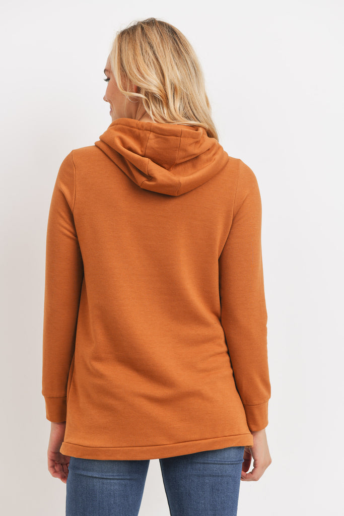 Rust Heavy Brushed French Terry Maternity/Nursing Hoodie