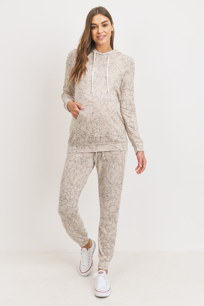 Taupe French Terry Maternity Sweatpants