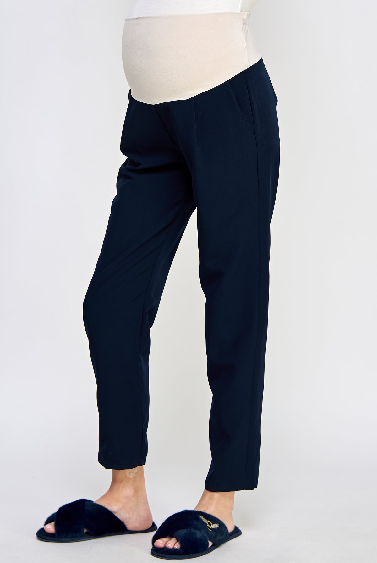 Navy Relax Fit Super Soft Rayon Band Maternity Pants