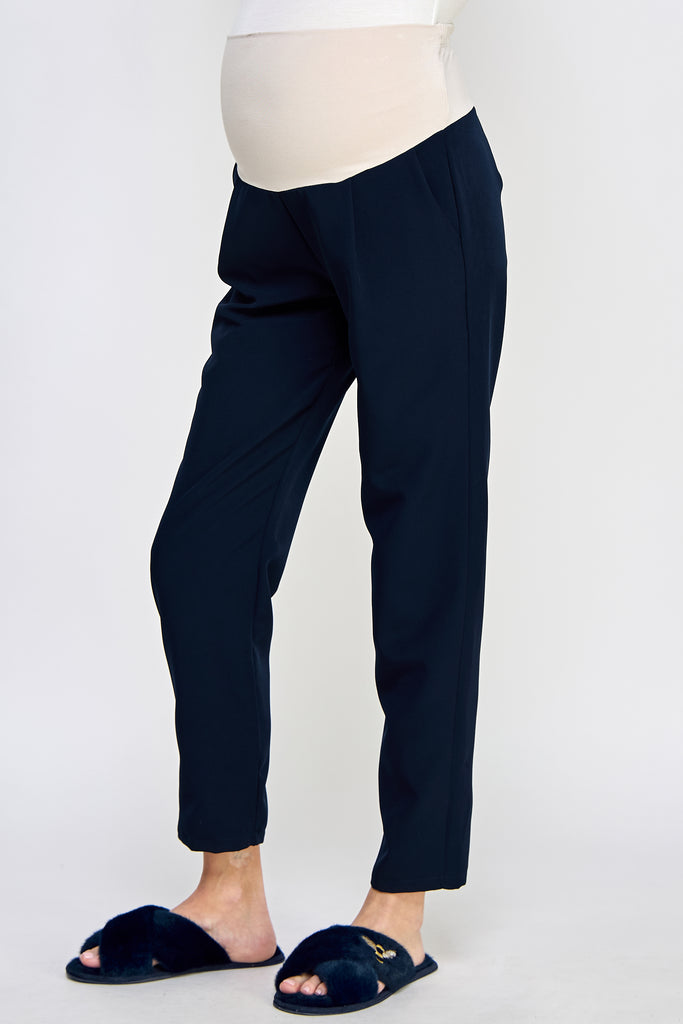 Navy Relax Fit Super Soft Rayon Band Maternity Pants