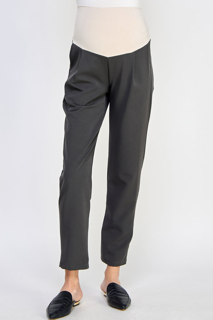 Charcoal Relax Fit Super Soft Rayon Band Maternity Pants