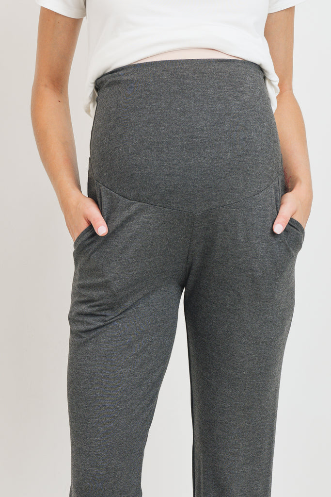 Charcoal Maternity Waistband Jogger Pant with Pockets