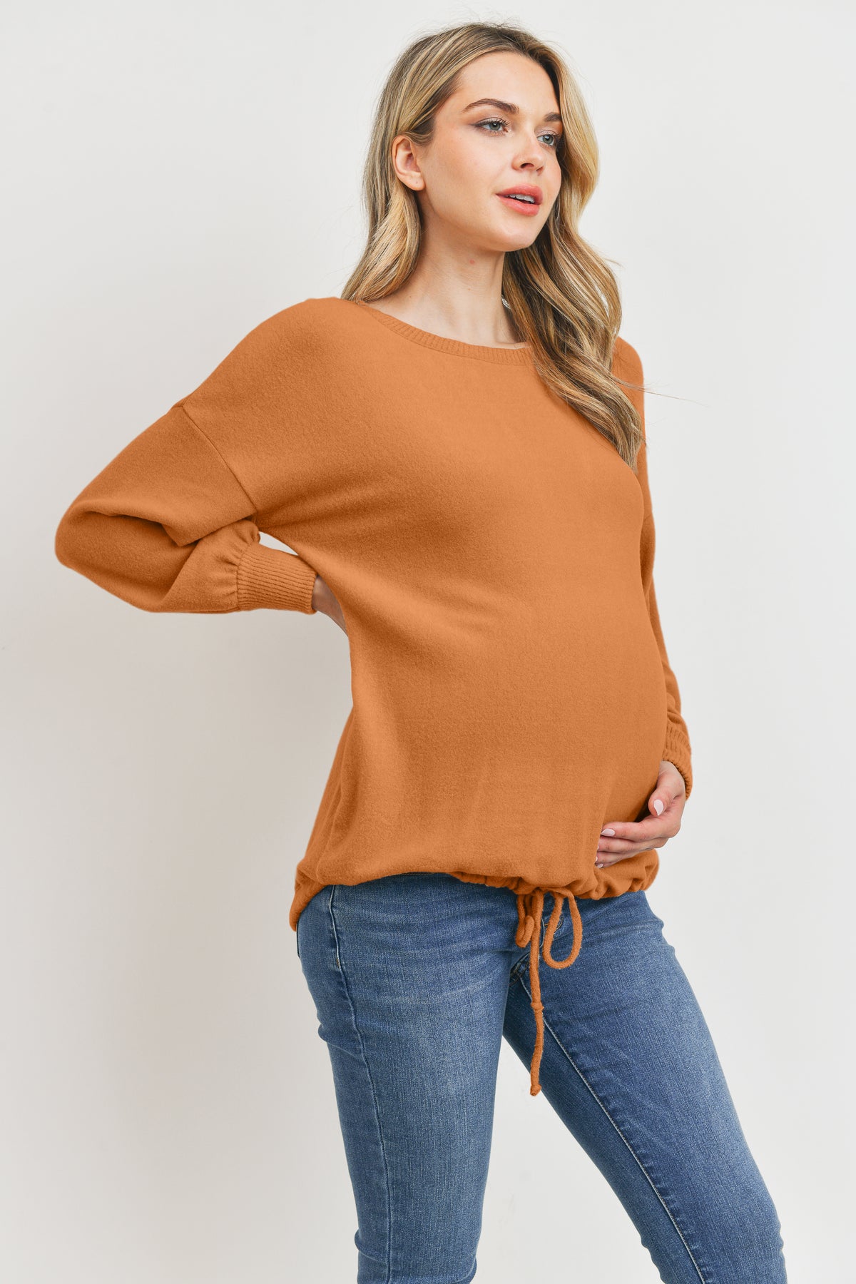 Rust Rayon Rich Hacci Brushed Maternity Tunic