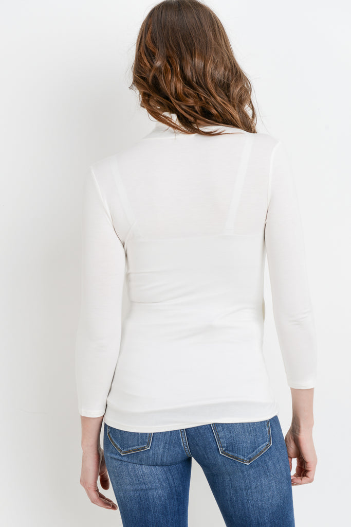 Ivory Surplice Long Sleeve Maternity & Nursing Top Back