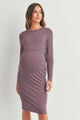 Mauve Rayon Modal Maternity Nursing Dress Front