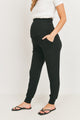 Black Over The Belly Maternity Jogger Pants with Pockets Side View