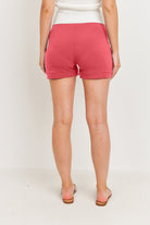 Berrice Solid Terry Waist Band Maternity Short