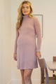 Mir Rib Mock Neck Maternity Shift Dress
