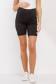 Black Maternity Biker Shorts Front