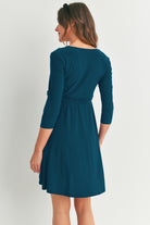 Teal Surplice Wrap Maternity Nursing Dress with Tie Back