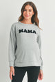 Crewneck Maternity Sweatshirt with Mama Patch