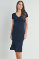 V Neck Short Sleeve Maternity Dress