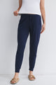 Navy Relaxed Fit Maternity Lounge Wear Jogger Pants with Pockets Front View