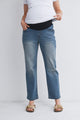 Denim Over the Belly Straight Leg Maternity Jeans Front View