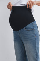 Denim Over the Belly Straight Leg Maternity Jeans Detail