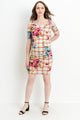 Cream Plaid Cold Shoulder Bodycon Maternity Dress Full Body