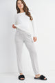 Heather Grey Over The Belly Soft Lounge Maternity Pants Full Body