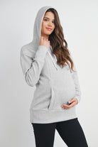 Casual Drawstring Kangaroo Pocket Maternity Nursing Hoodie