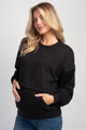 Hello Miz maternity nursing sweatshirt in black with kangaroo pocket