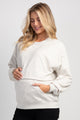 Hello Miz maternity nursing sweatshirt in oatmeal with kangaroo pocket
