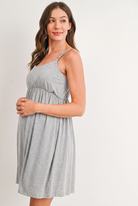 Heather Grey maternity nursing dress and robe with flowy empire waist pregnancy fit