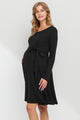 Rib Knit Belted Maternity Skater Dress