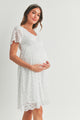 V-Neck Lace Maternity Mini Dress