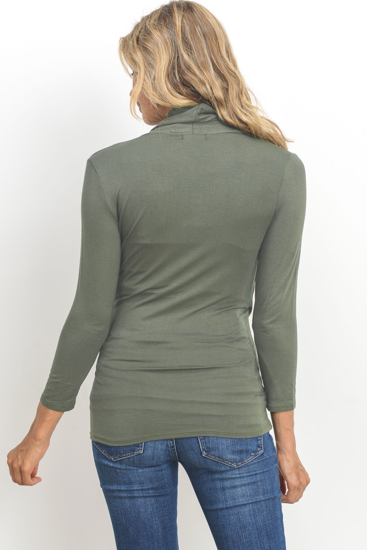 Olive Surplice Long Sleeve Maternity & Nursing Top