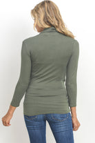 Olive Surplice Long Sleeve Maternity & Nursing Top