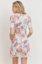 Ivory Floral Waist Tie Wrap Maternity Nursing Dress