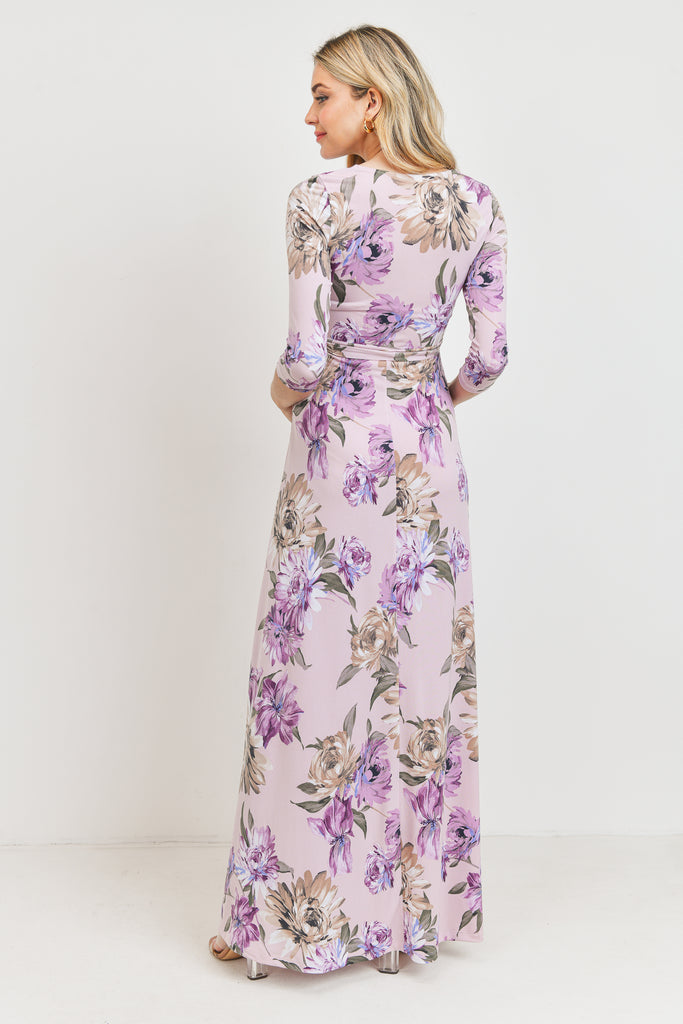 Lavender Floral Maternity & Nursing Maxi Dress