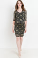 Black/Gold Sakura Lace Bodycon Maternity Dress