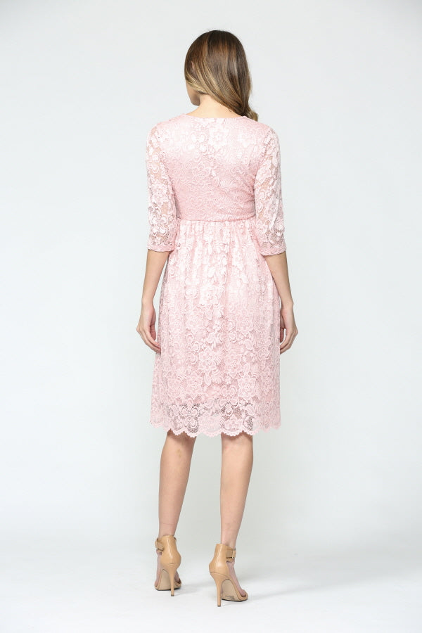 Blush Floral Maternity/Nursing Wrap-Front Dress