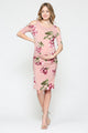 Mauve Cold Shoulder Bodycon Maternity Dress