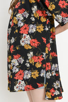 Black Floral Kimono Maternity Cardigan
