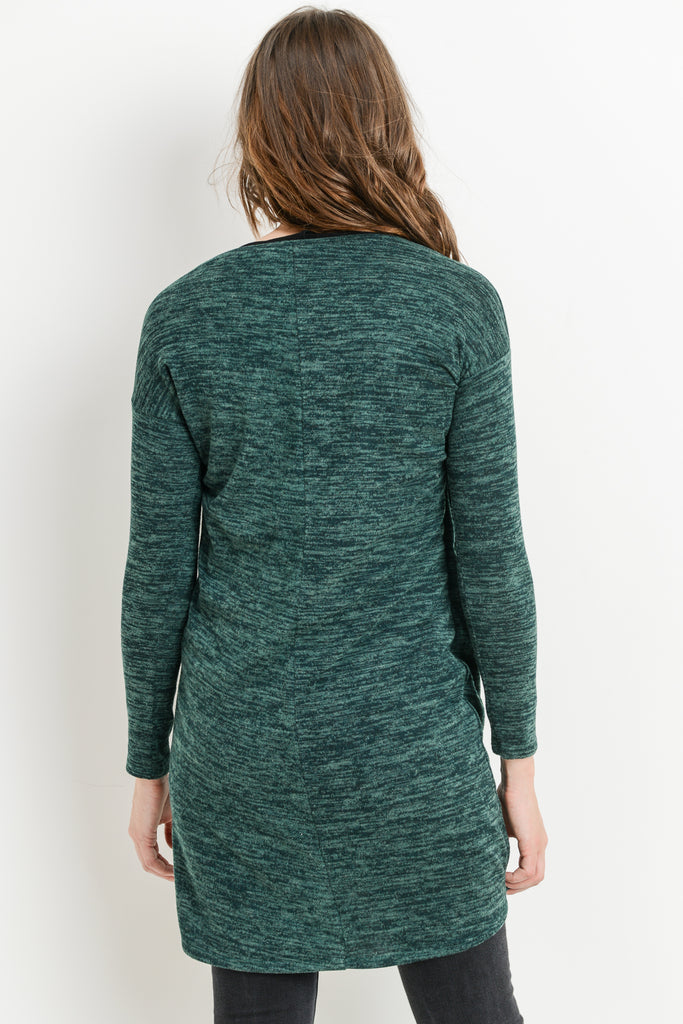 Green/Black Long Sleeve Maternity & Nursing Sweater Tunic
