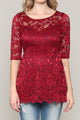 Lace Draped Empire Waist Maternity Top