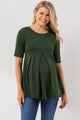 Solid Front Pleat Peplum Maternity Top