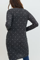 Charcoal Polka Dot Sweater Knit Maternity/Nursing Dress