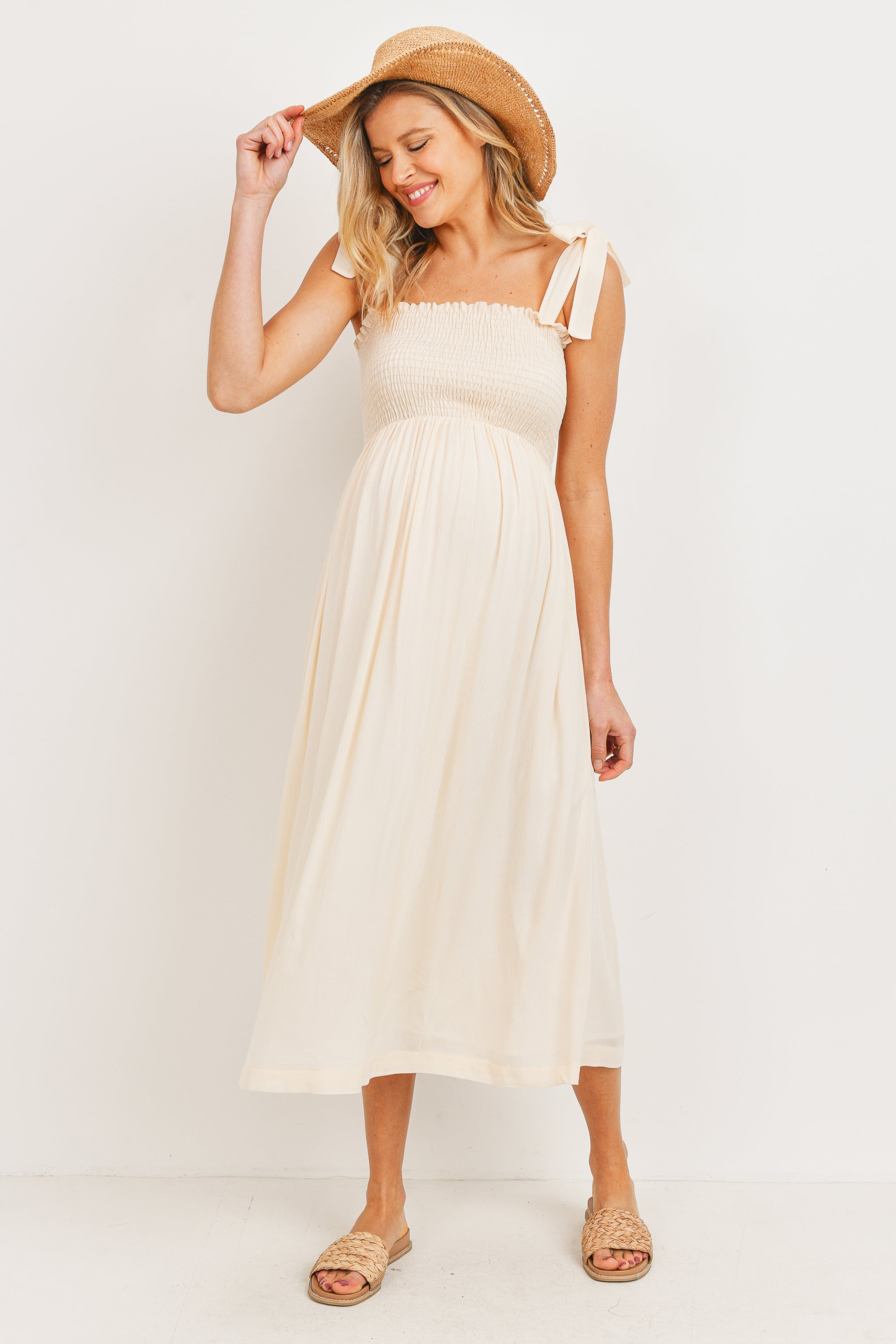 midi fitted maternity dress Angel Maternity Haley Maternity Fitted Midi Dress in Black