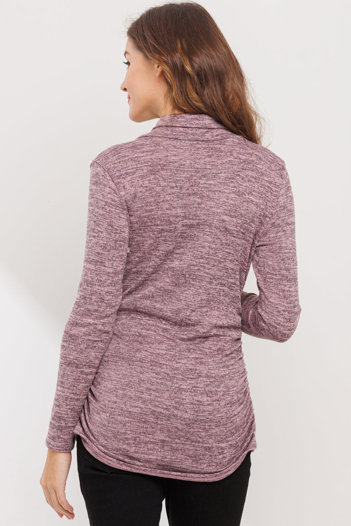 Mauve Tunic Sweater Maternity Top