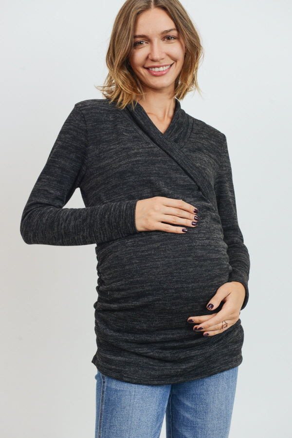 Black Tunic Sweater Maternity Top