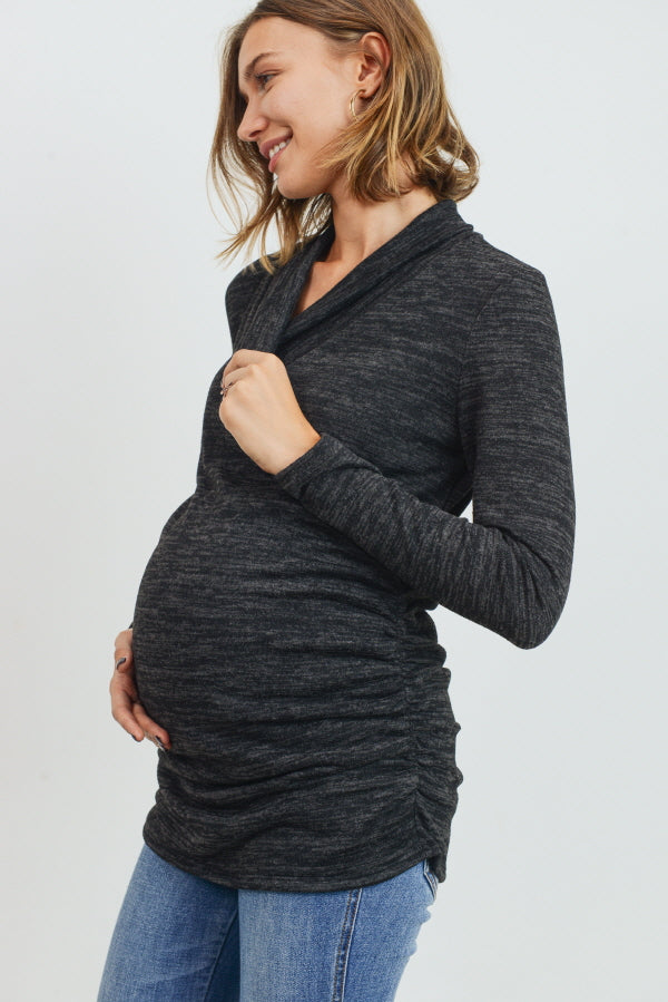 Black Tunic Sweater Maternity Top