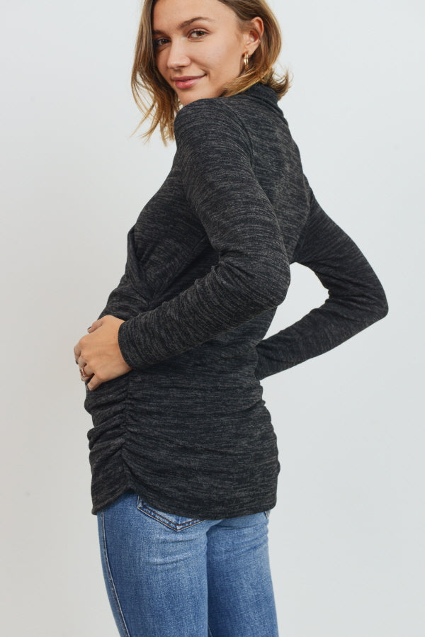 Black Tunic Sweater Maternity Top